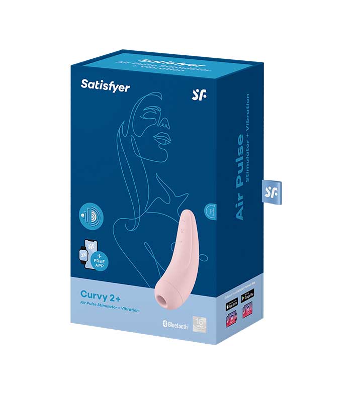Stimulator Clitoris Curvy 2+ Air Pulse&Vibration Satisfyer Free App, #4, Erotic24.ro