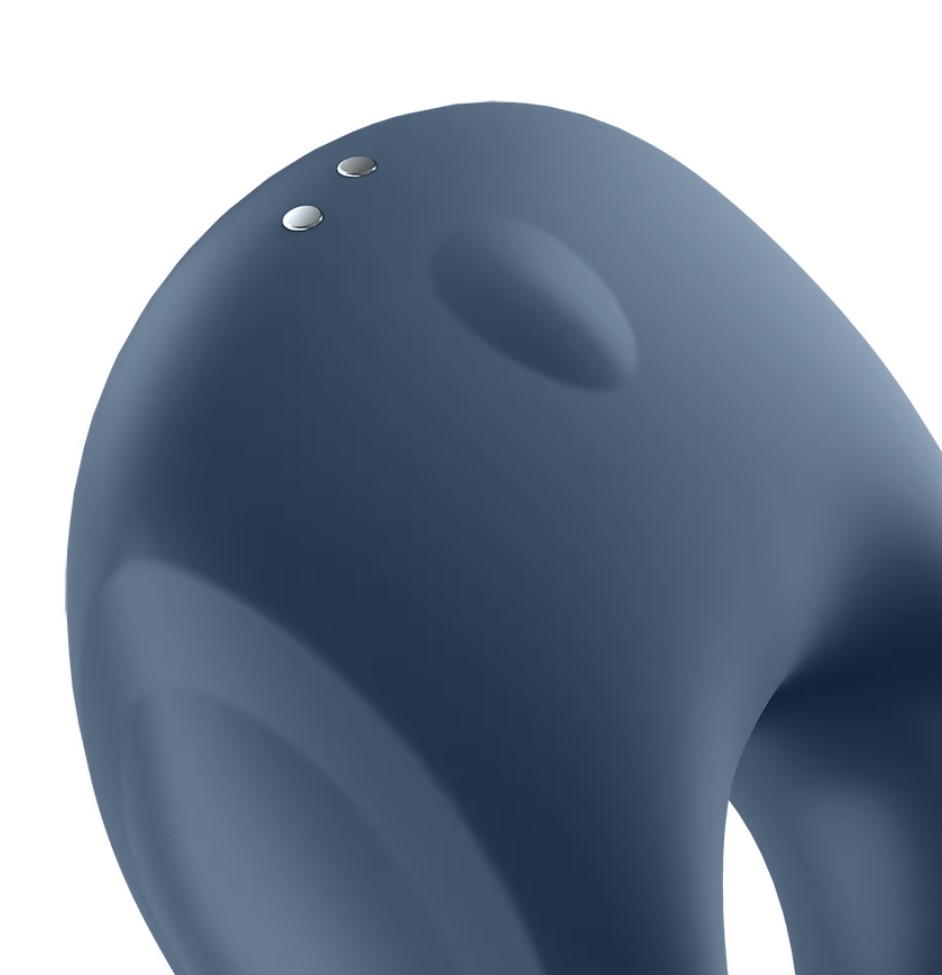 Inel Penis Strong One, 10 Moduri Vibratii, Silicon, USB, IPX 7, Free App, Albastru , #4, Erotic24.ro