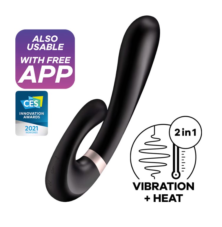 Vibrator Heat Wave Satisfyer Free App Silicon Negru, #1, Erotic24.ro