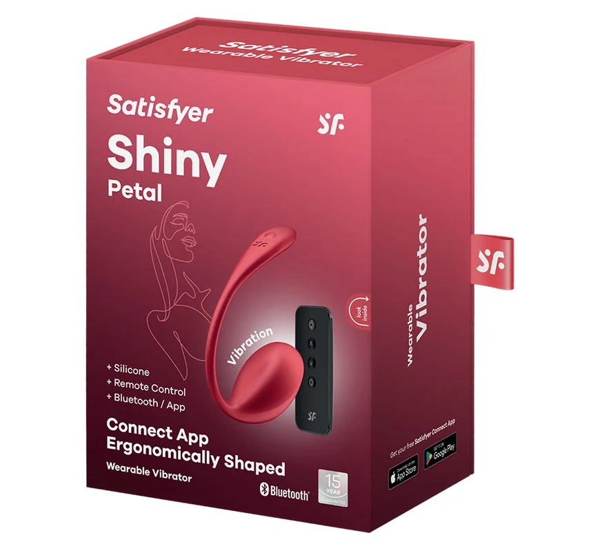 Ou Vibrator Shiny Petal Satisfyer Free App, Silicon, Rosu, #3, Erotic24.ro