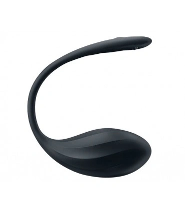 Ou Vibrator Ribbed Petal Satisfyer Free App, Telecomanda Wireless, Silicon, Negru, 23 cm, Nr. 2, Erotic24.ro