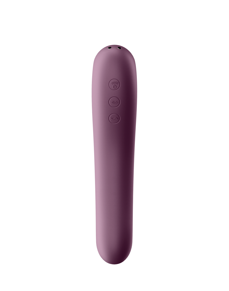 Stimulator Dual Kiss Air Pulse+Vibrator Silicon USB Red Wine, #4, Erotic24.ro