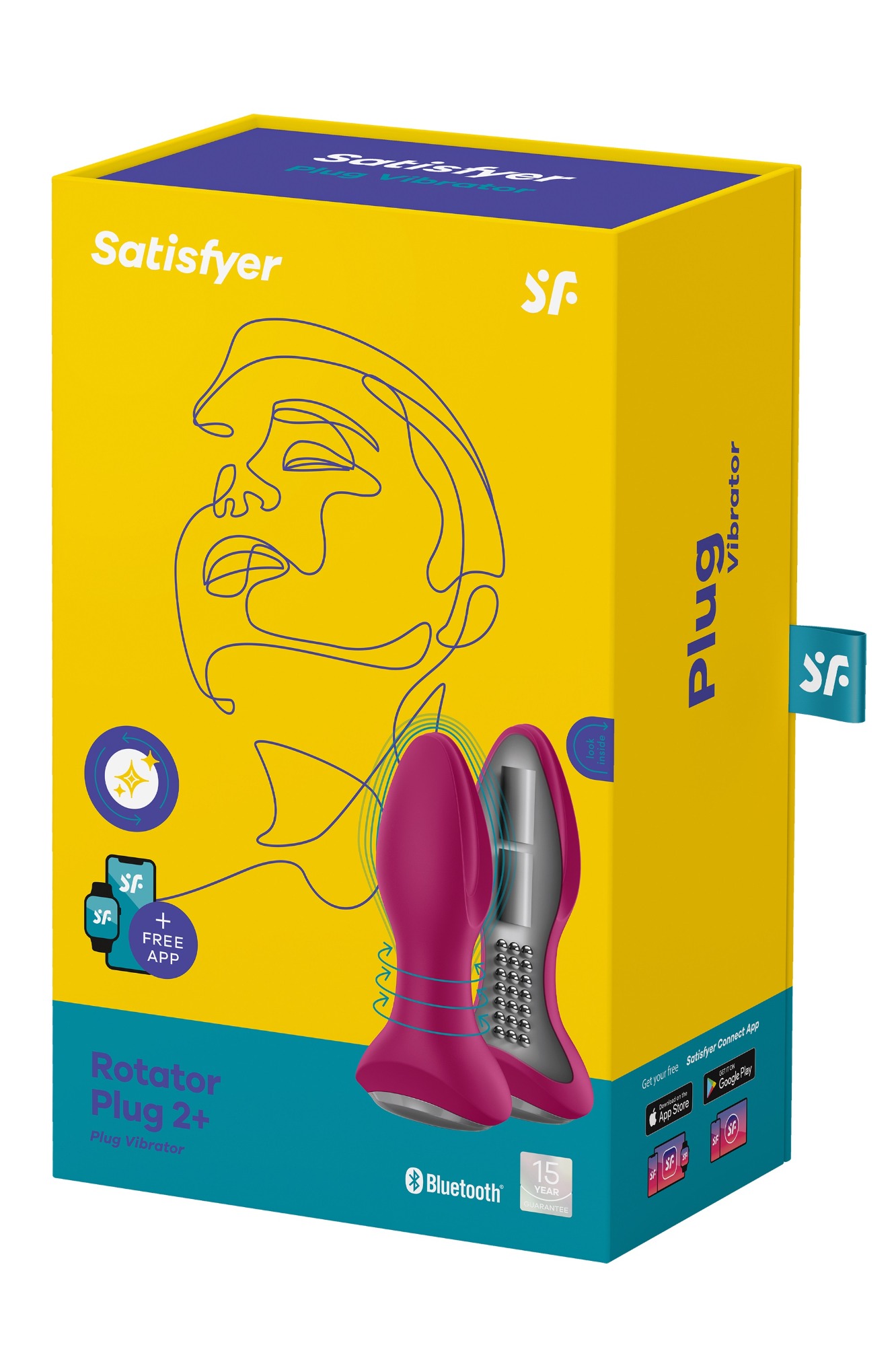 Vibrator Anal Rotator Plug 2+, Bluetooth Control, Free App, Silicon, USB, Rosu, 13 cm, Nr. 9, Erotic24.ro