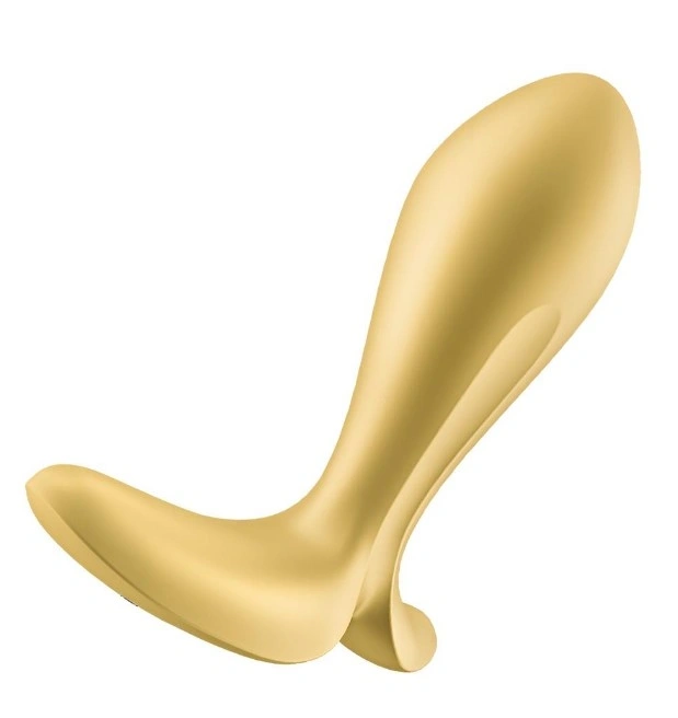 Dop Anal cu Vibratii Intensity Plug, Free App, Control Bluetooth, Silicon, USB, Galben, 11.3 cm, #2, Erotic24.ro