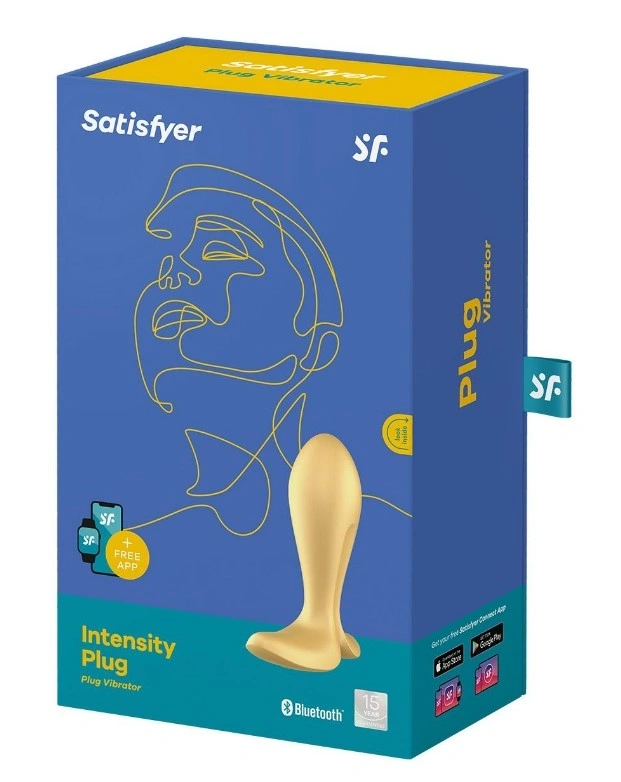 Dop Anal cu Vibratii Intensity Plug, Free App, Control Bluetooth, Silicon, USB, Galben, 11.3 cm, #3, Erotic24.ro