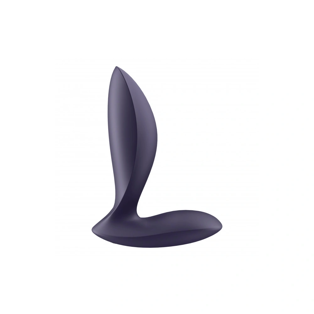 Dop Anal cu Vibratii Power Plug, Free App, Control Bluetooth, Silicon, USB, Mov, 11.3 cm, #6, Erotic24.ro