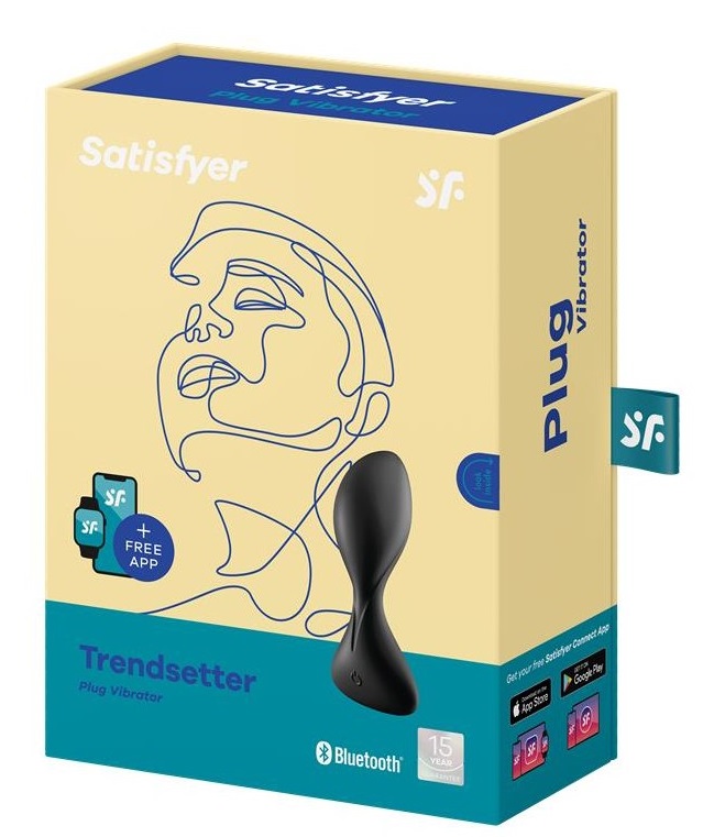  Vibrator Anal Trendsetter Satisfyer Free App Silicon Negru 11.2 cm, #6, Erotic24.ro