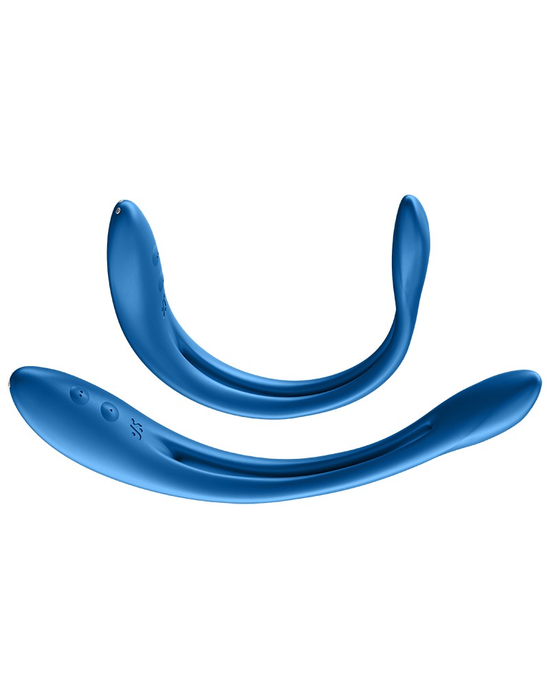 Stimulator Multifunctional Bendable Elastic Game 10 Moduri Vibratii Silicon USB Albastru 19.9 cm, #4, Erotic24.ro