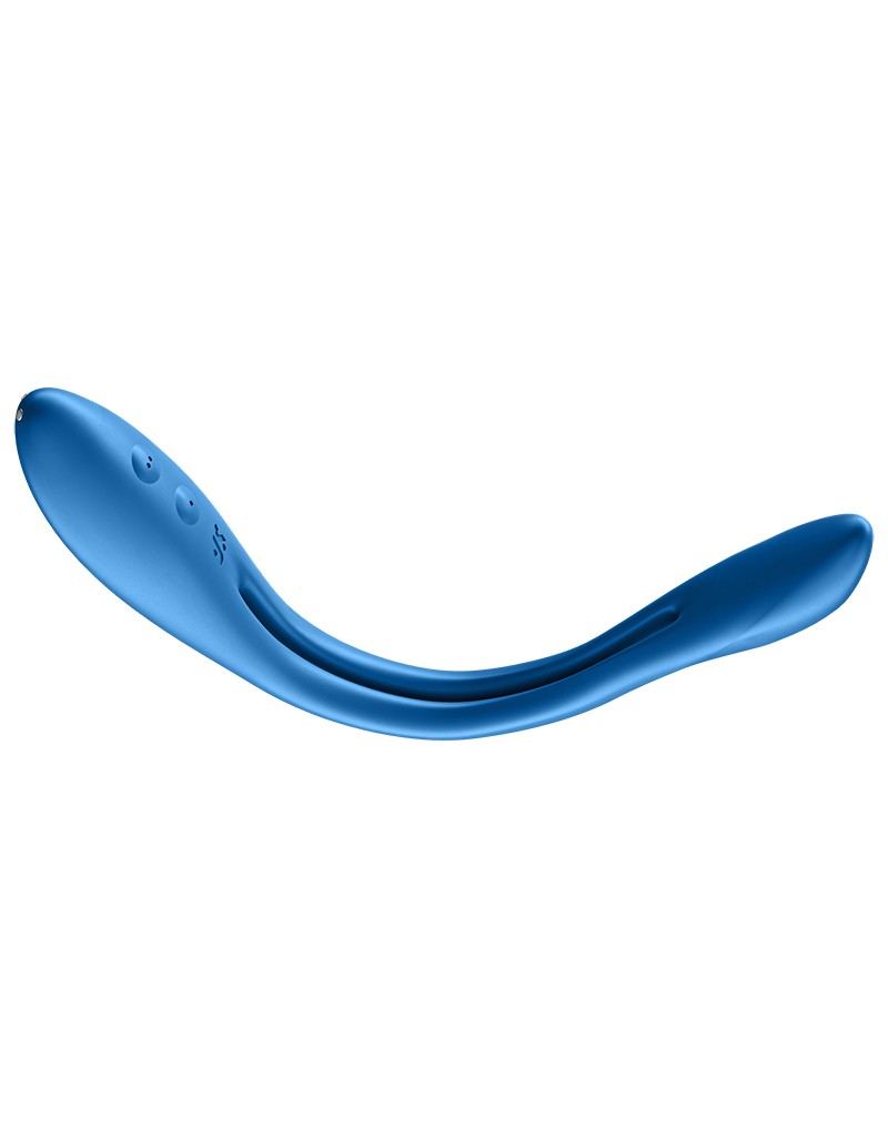 Stimulator Multifunctional Bendable Elastic Game 10 Moduri Vibratii Silicon USB Albastru 19.9 cm, #5, Erotic24.ro