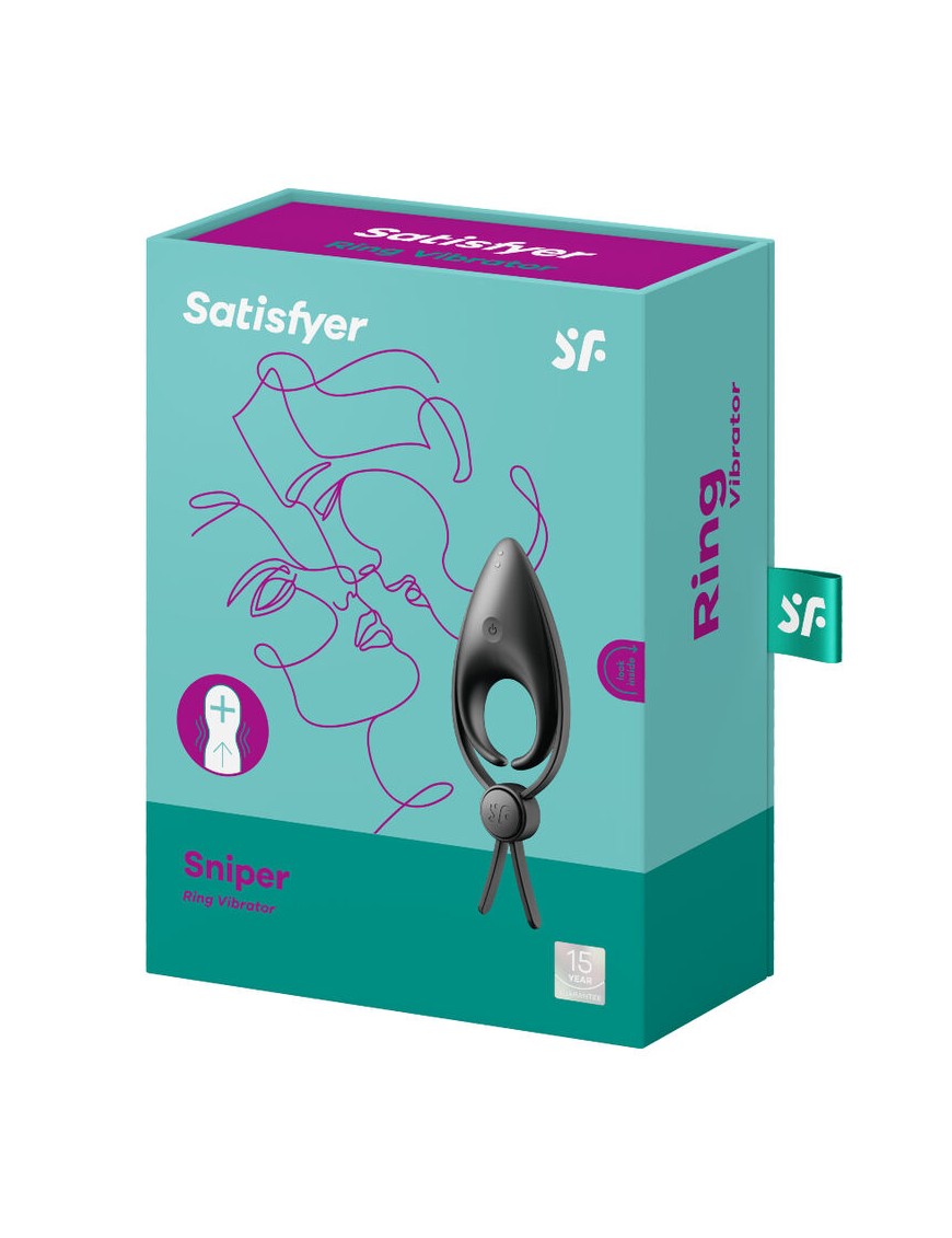 Inel Dublu de Penis Sniper 12 Moduri Vibratii Silicon Negru USB , #4, Erotic24.ro