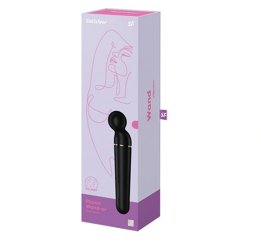 Vibrator Planet Wand-er, 60 Combinatii Stimulatoare, Silicon, USB, Negru, #3, Erotic24.ro