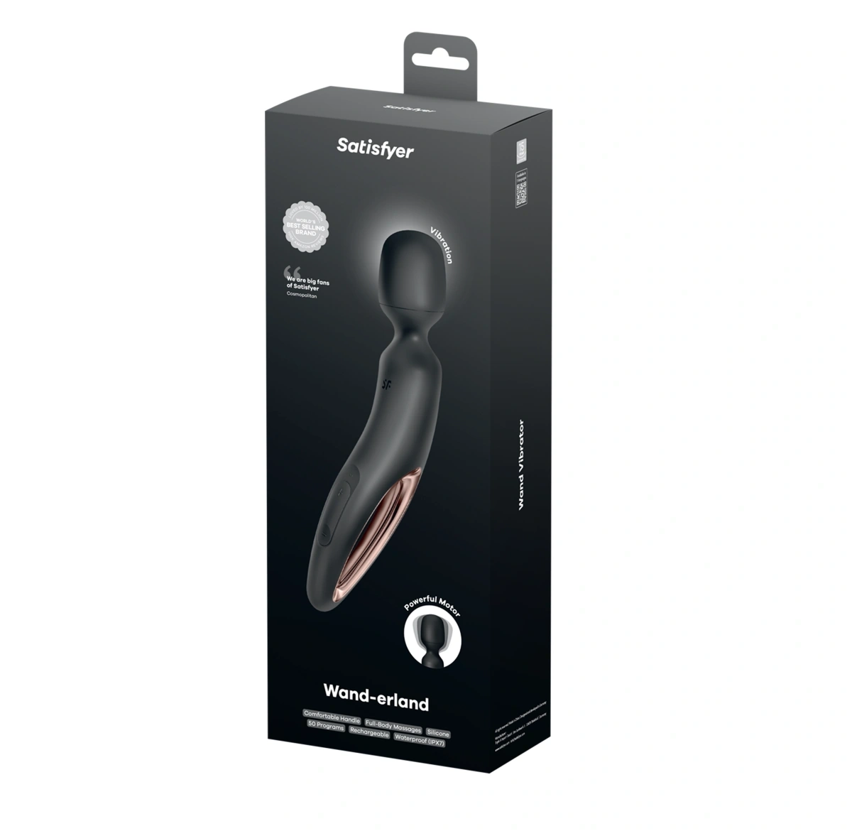 Vibrator Masaj Wand-erland, 50 Programe Vibratii, Silicon, USB, Negru, 34 cm, #6, Erotic24.ro