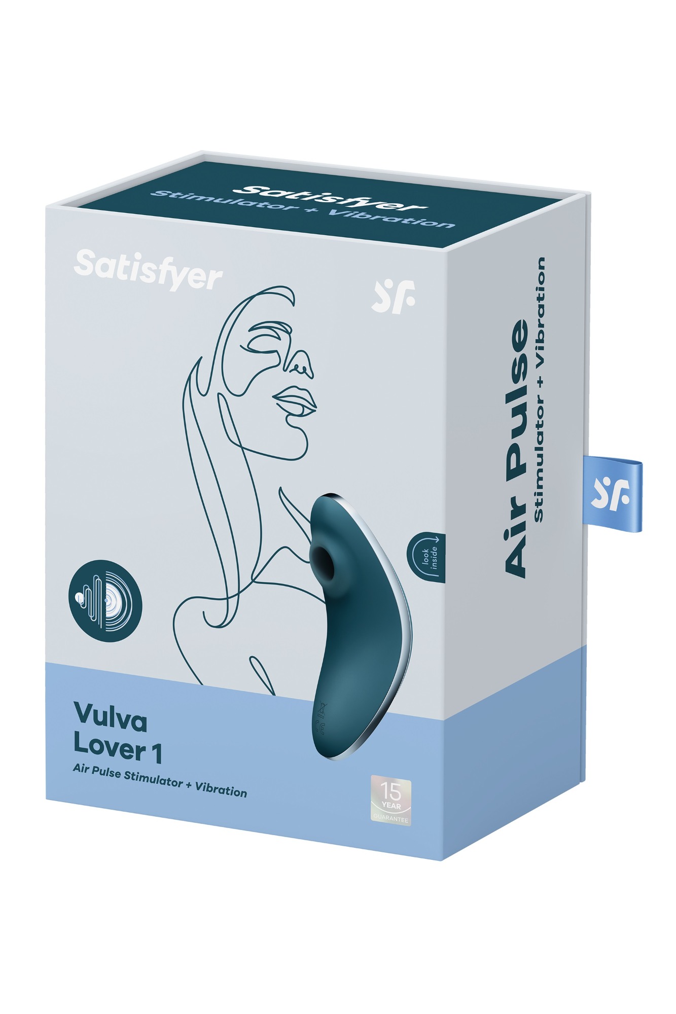 Stimulator Clitoris Vulva Lover 1 Air Pulse+Vibration USB Silicon Albastru, #7, Erotic24.ro