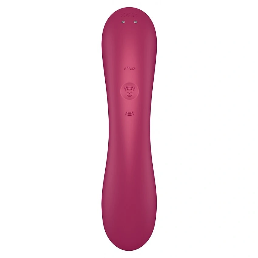 Vibrator Curvy Trinity 1, Air Pulse, 11 Programe Suctiune, 12 Programe Vibratii, Silicon, USB, Rosu, 16.4 cm, #5, Erotic24.ro