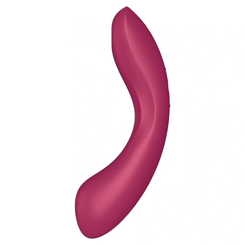 Vibrator Curvy Trinity 1, Air Pulse, 11 Programe Suctiune, 12 Programe Vibratii, Silicon, USB, Rosu, 16.4 cm, #3, Erotic24.ro