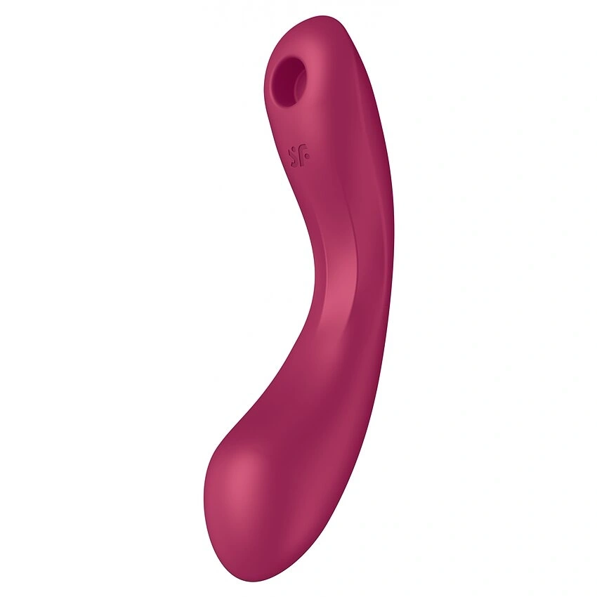 Vibrator Curvy Trinity 1, Air Pulse, 11 Programe Suctiune, 12 Programe Vibratii, Silicon, USB, Rosu, 16.4 cm, #2, Erotic24.ro