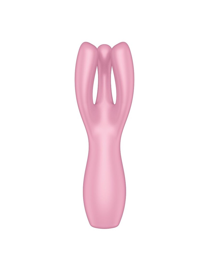 Vibrator Threesome 3 Satisfyer Silicon USB Roz 14 cm, #3, Erotic24.ro