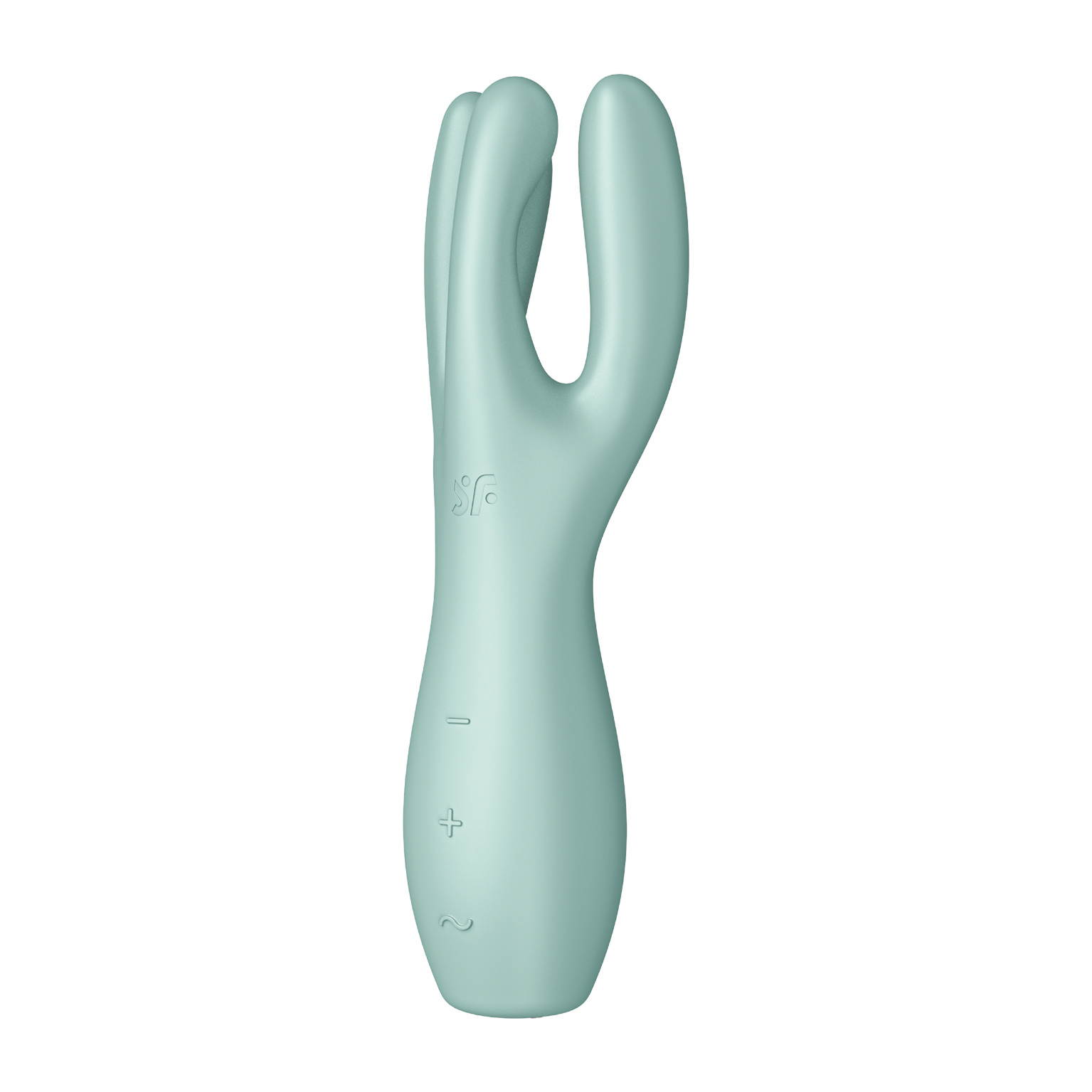Vibrator Threesome 3 Satisfyer Silicon USB Verde 14 cm, Nr. 2, Erotic24.ro