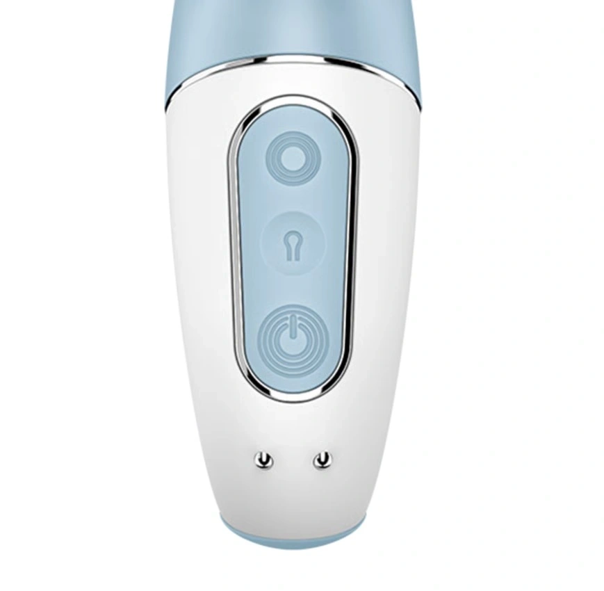 Vibrator Gonflabil Air Pump Bunny 1, 12 Moduri Vibratii, Silicon, USB, Albastru, 20.6 cm, #3, Erotic24.ro