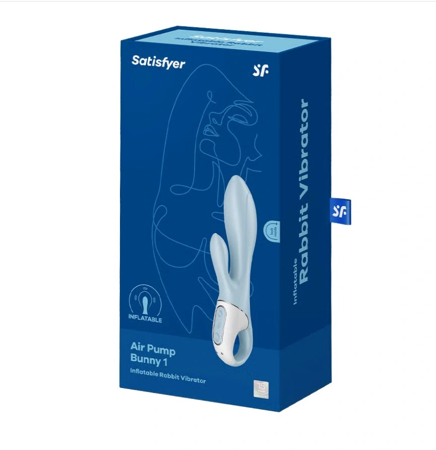 Vibrator Gonflabil Air Pump Bunny 1, 12 Moduri Vibratii, Silicon, USB, Albastru, 20.6 cm, #5, Erotic24.ro