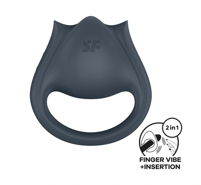 Vibrator Finger Perfect Pair 2, 12 Programe de Vibratii, Silicon, USB, Gri Inchis