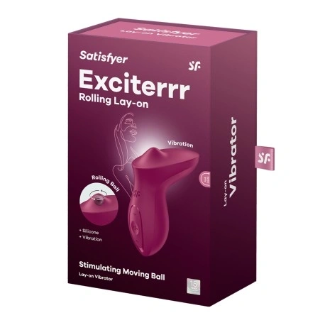 Stimulator Exciterrr, 10 Moduri Vibratii, 13 Moduri de Miscare Bila, Silicon, USB, Burgundy, Nr. 6, Erotic24.ro