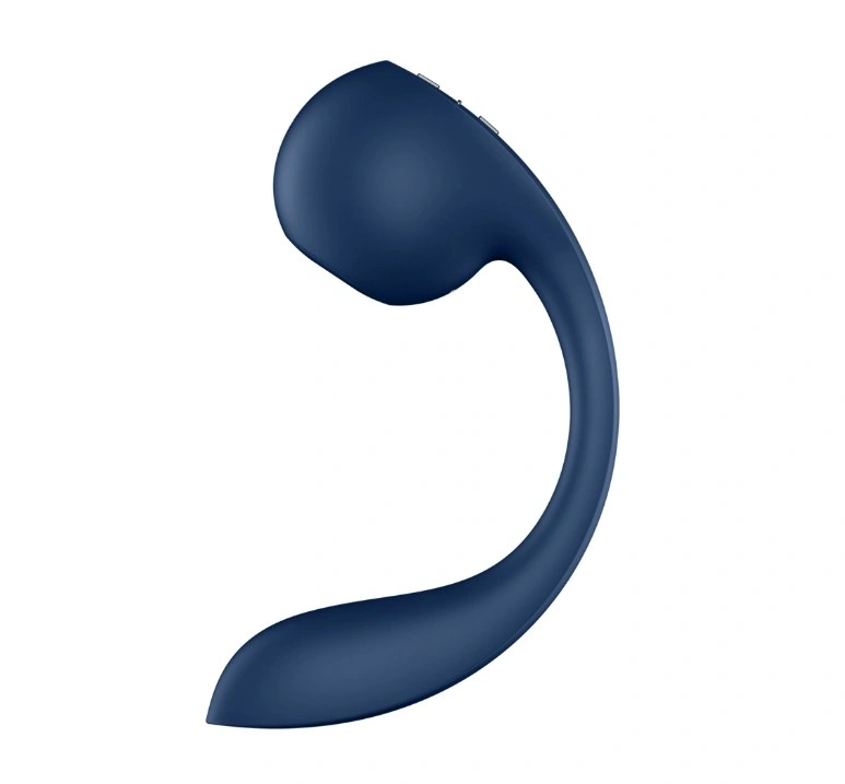 Stimulator Dual Pro+ Wave 4, Bluetooth Control, Robotic G-Spot Stimulation, Air Pulse, Silicon, USB, Albastru, #4, Erotic24.ro