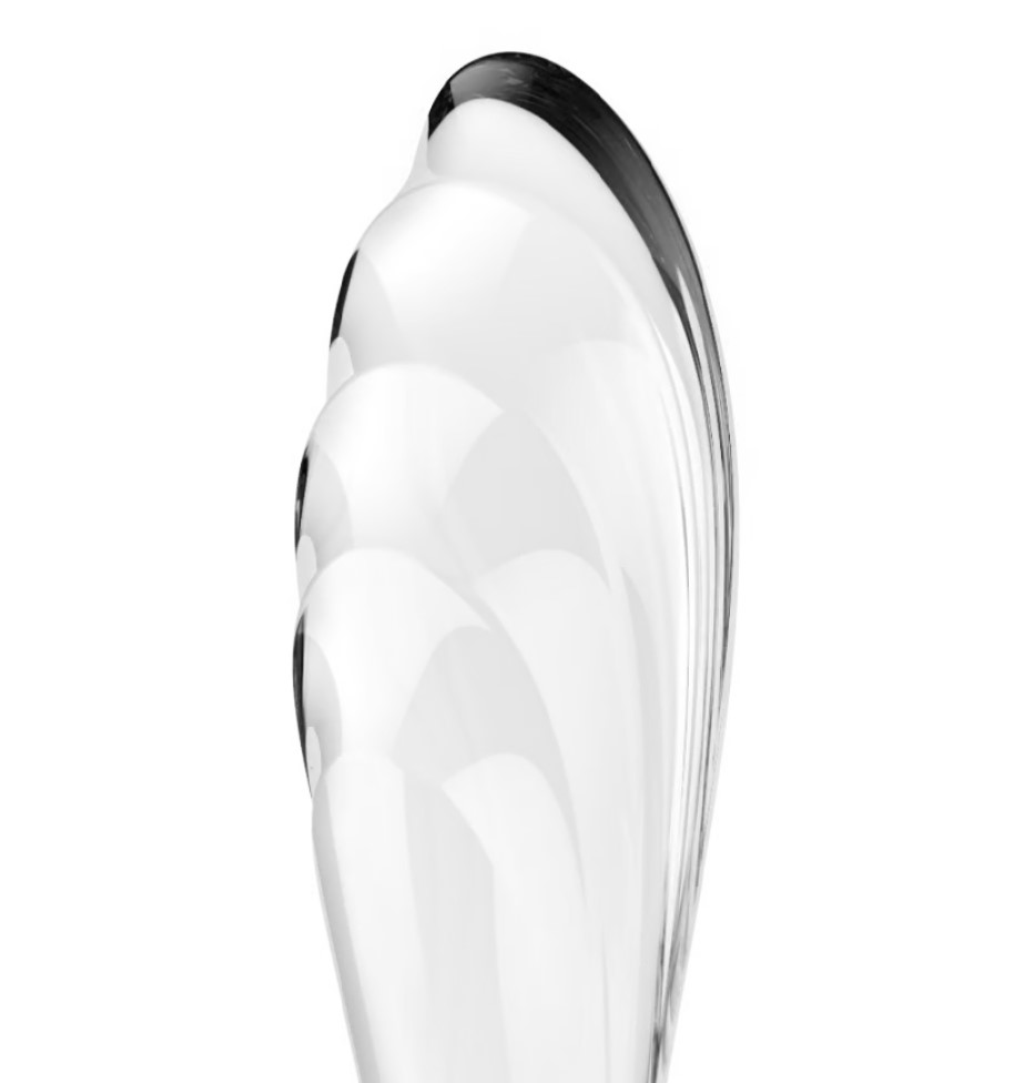 Dildo Dublu Dazzling Crystal 1, Sticla Borosilicata, Transparent, 17.8 cm, #3, Erotic24.ro