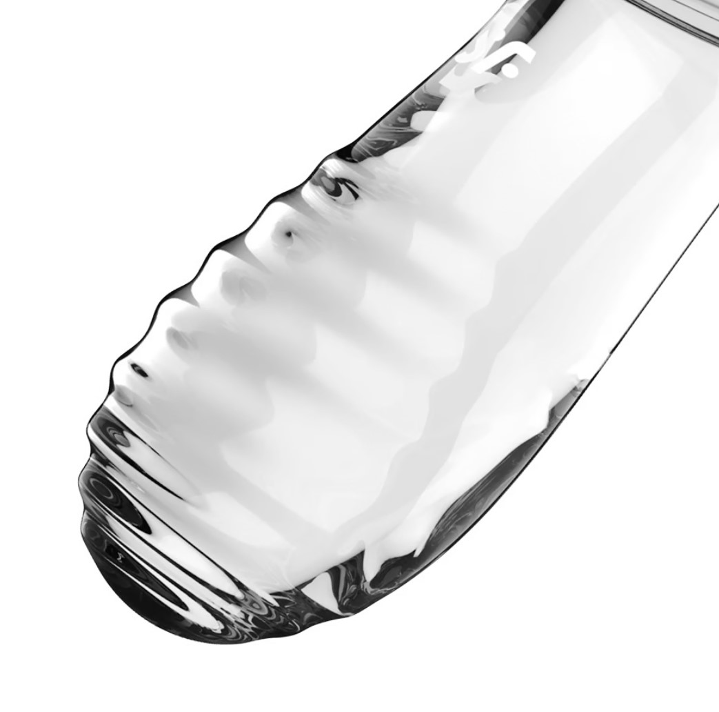 Dildo Dublu Double Crystal, Sticla Borosilicata, Transparent, 19 cm, #5, Erotic24.ro