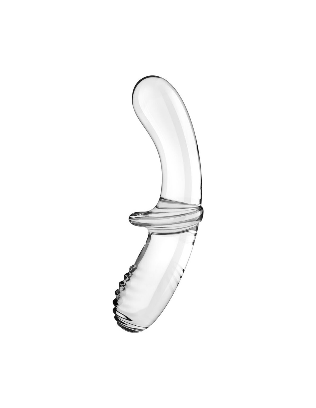 Dildo Dublu Double Crystal, Sticla Borosilicata, Transparent, 19 cm, #4, Erotic24.ro