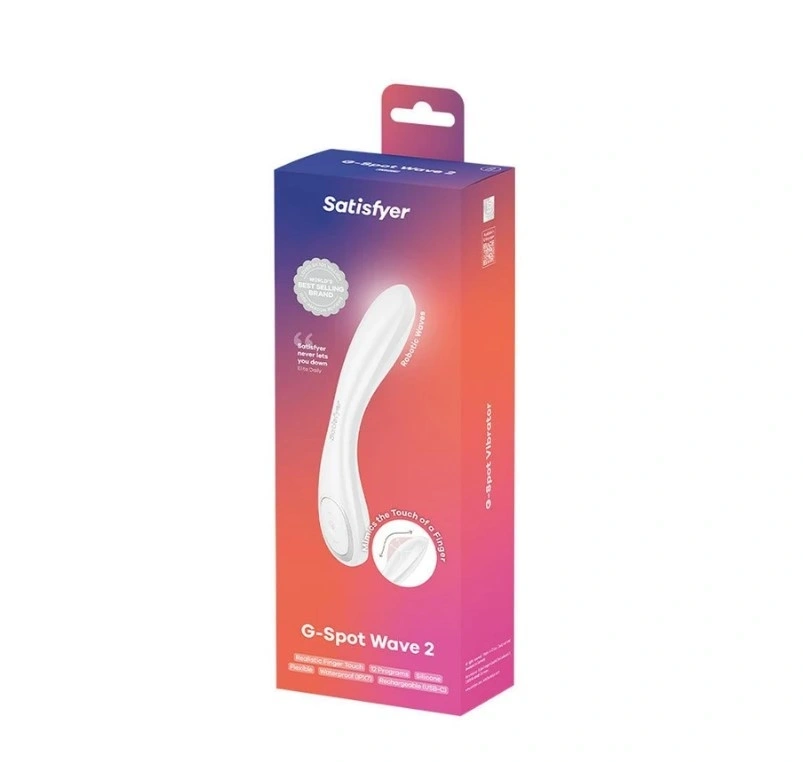 Stimulator G-Spot Wave 2, 12 Moduri Vibratii si Pulsatii, Silicon, USB, Alb, 23.6 cm, #5, Erotic24.ro