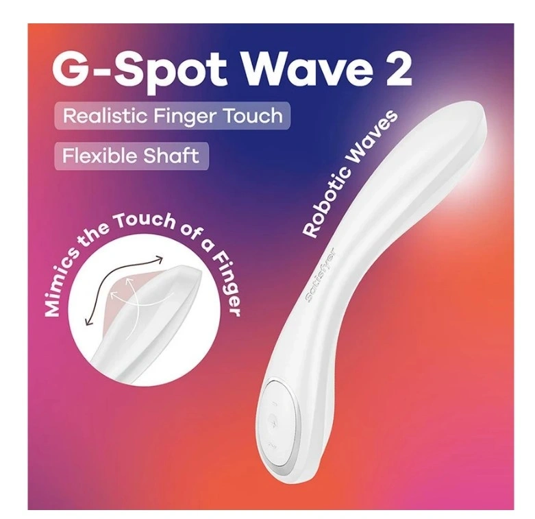 Stimulator G-Spot Wave 2, 12 Moduri Vibratii si Pulsatii, Silicon, USB, Alb, 23.6 cm, #4, Erotic24.ro
