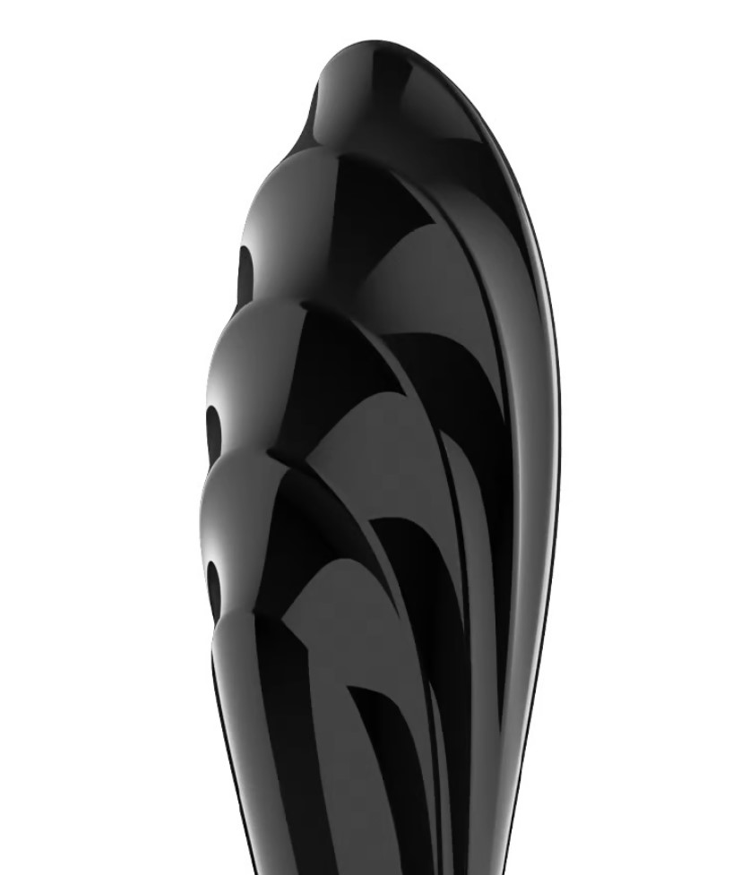 Dildo Dublu Dazzling Crystal 1, Sticla Borosilicata, Negru, 17.8 cm, Nr. 3, Erotic24.ro