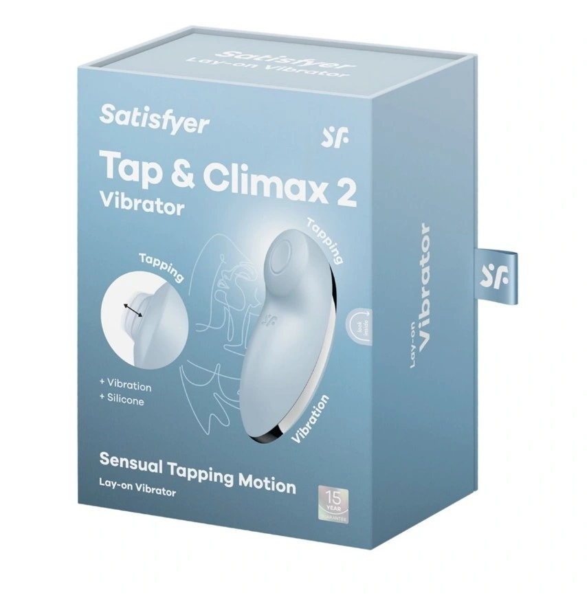 Stimulator Tap&Climax 2, Silicon, 11 Moduri Tapare si Vibratii, USB Magnetic, Albastru, 11 cm, #5, Erotic24.ro