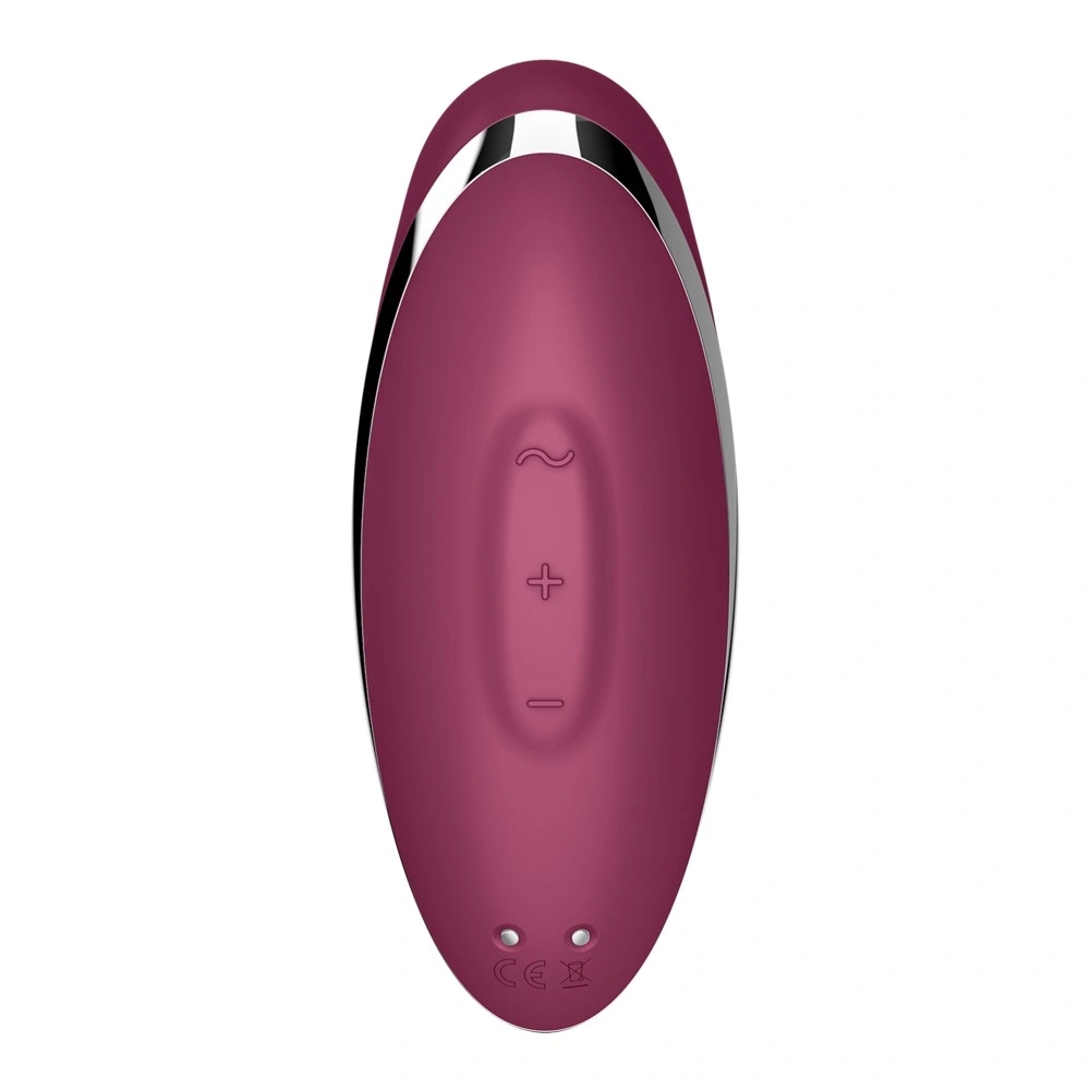 Vibrator Clitoridian Tap&Climax 2, Silicon, USB, Rosu, 11 cm, #6, Erotic24.ro