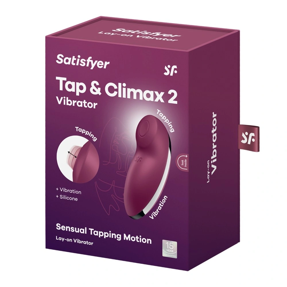 Vibrator Clitoridian Tap&Climax 2, Silicon, USB, Rosu, 11 cm, #7, Erotic24.ro