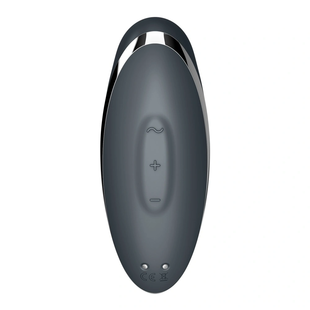 Vibrator Clitoridian Tap&Climax 2, Silicon, USB, Gri, 11 cm, Nr. 6, Erotic24.ro