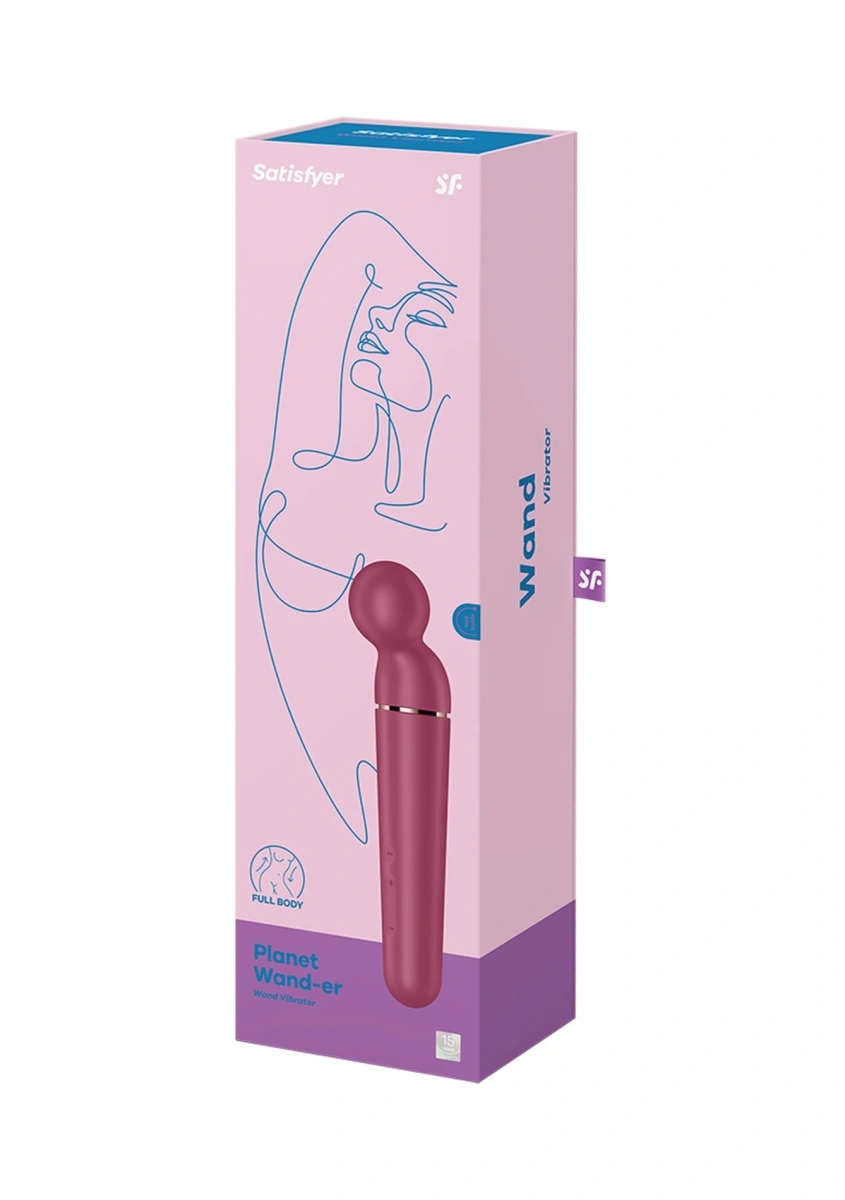 Vibrator Planet Wand-er, 60 Combinatii Stimulatoare, Silicon, USB, Visiniu, #5, Erotic24.ro