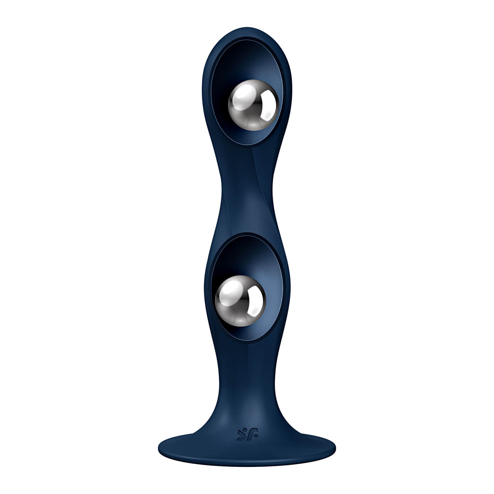 Dildo cu Bile Metalice Double Ball-R, Silicon, Albatsru Inchis, 18 cm, Nr. 2, Erotic24.ro