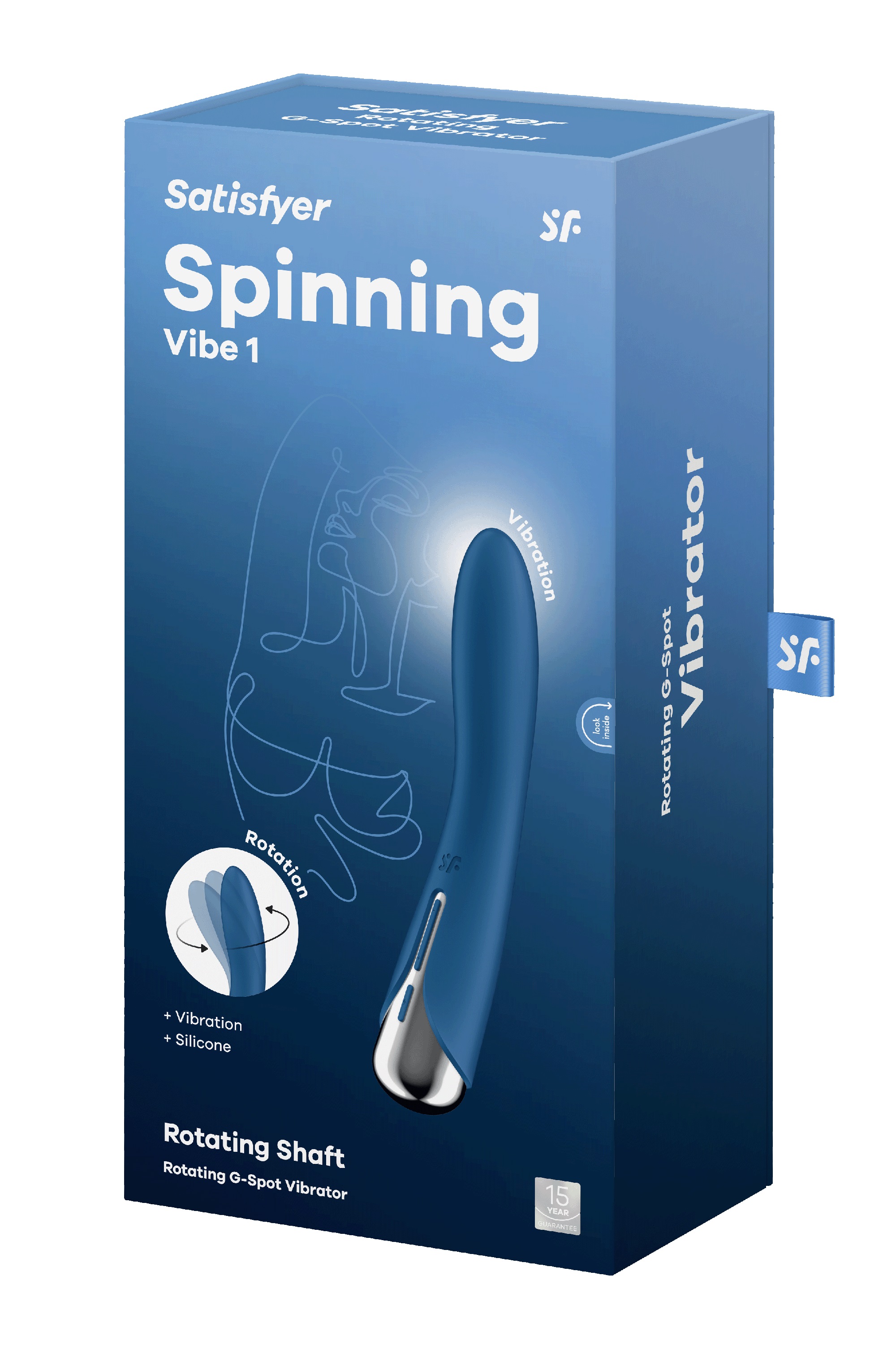 Vibrator Punctul G Spinning Vibe 1, 12 Moduri Vibratii, 5 Moduri Rotatii, Silicon, USB, Albastru, 17.5 cm, #8, Erotic24.ro