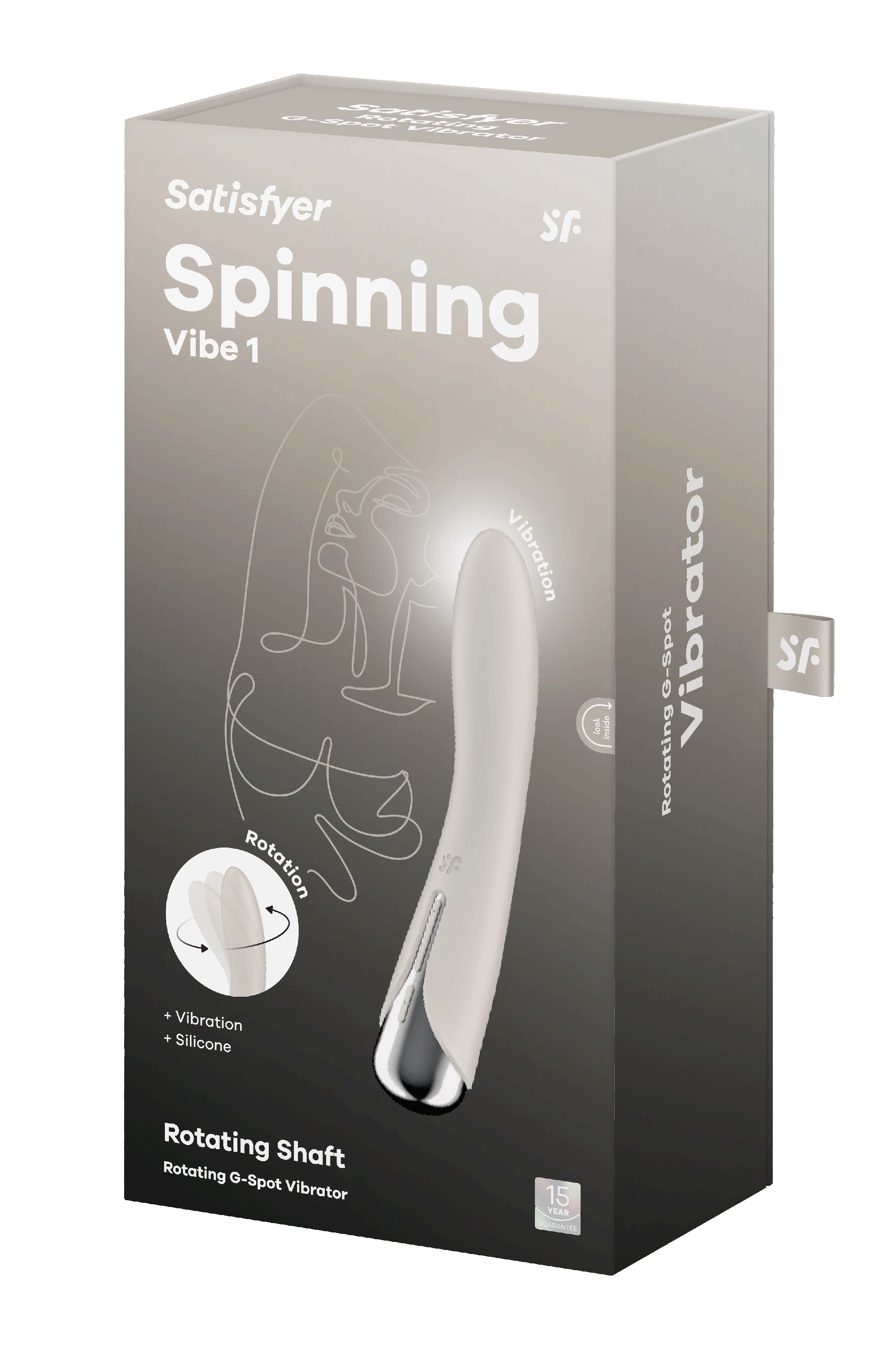 Vibrator Spinning Vibe 1, 12 Moduri Vibratii, 5 Moduri Rotatii, Silicon, USB, Bej, 17.5 cm, #8, Erotic24.ro