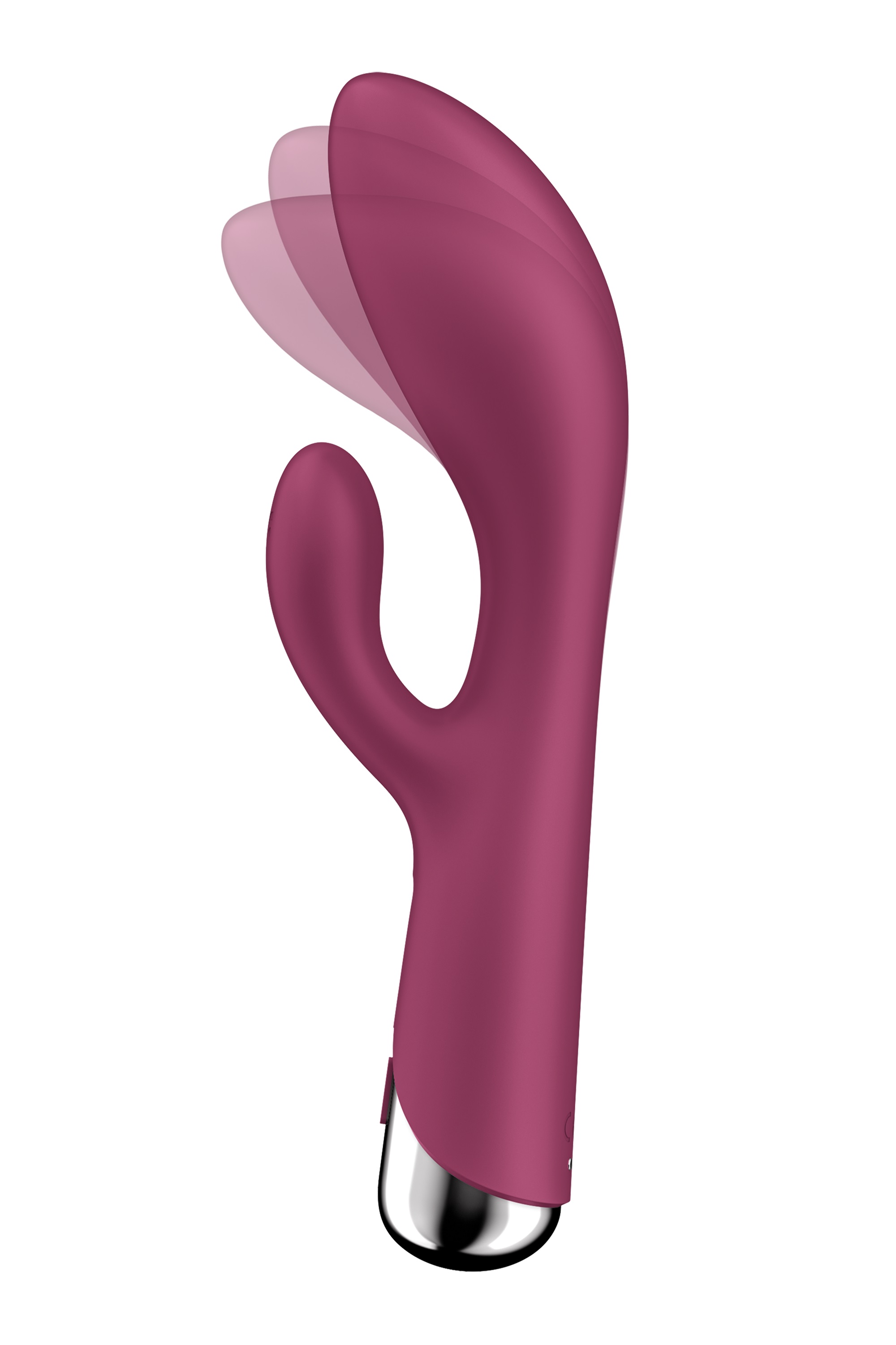 Vibrator Iepuras Spinning Rabbit 1, 12 Moduri Vibratii, 5 Moduri Rotatii, Silicon, USB, Rosu, 20 cm, #2, Erotic24.ro