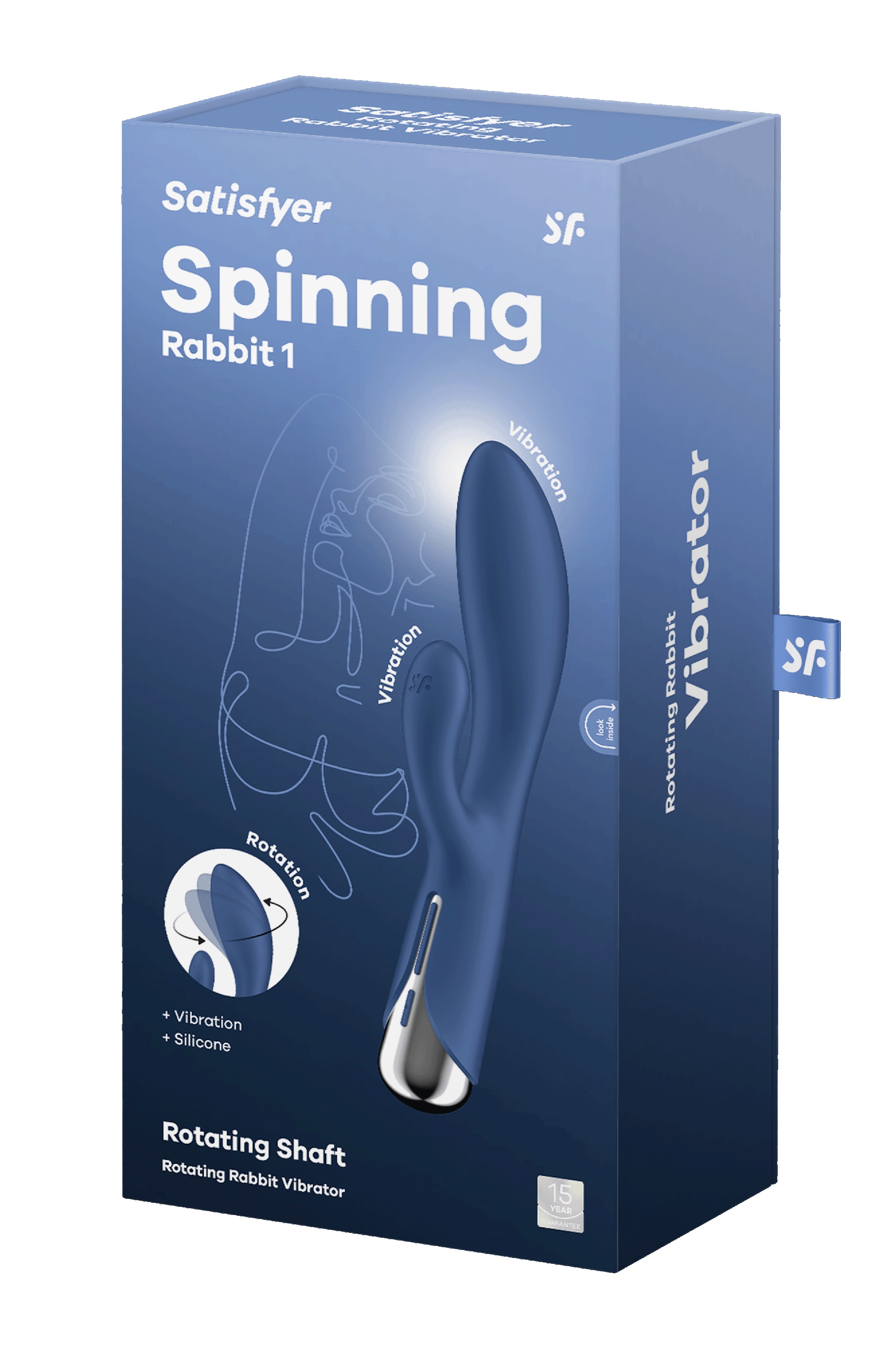 Vibrator Iepuras Spinning Rabbit 1, 12 Moduri Vibratii, 5 Moduri Rotatii, Silicon, USB, Albastru, 20 cm, #8, Erotic24.ro