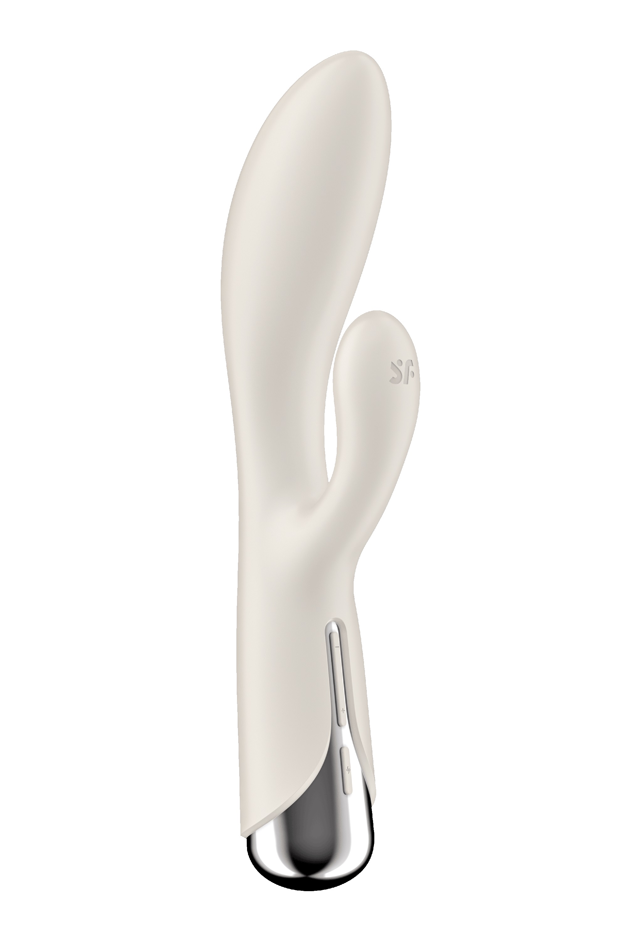 Vibrator Iepuras Spinning Rabbit 1, 12 Moduri Vibratii, 5 Moduri Rotatii, Silicon, USB, Bej, 20 cm, #3, Erotic24.ro