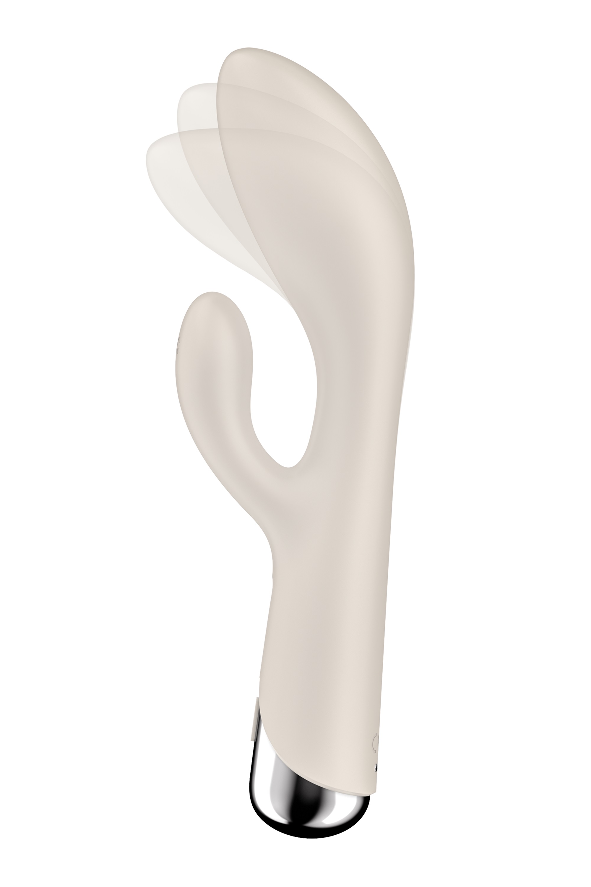 Vibrator Iepuras Spinning Rabbit 1, 12 Moduri Vibratii, 5 Moduri Rotatii, Silicon, USB, Bej, 20 cm, #2, Erotic24.ro