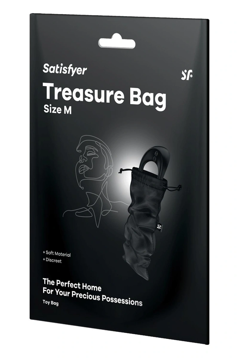 Saculet Depozitare Treasure Bag M, Negru, #4, Erotic24.ro
