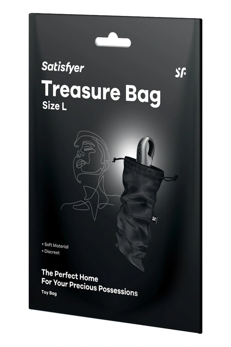 Saculet Depozitare Treasure Bag L, Negru, #4, Erotic24.ro