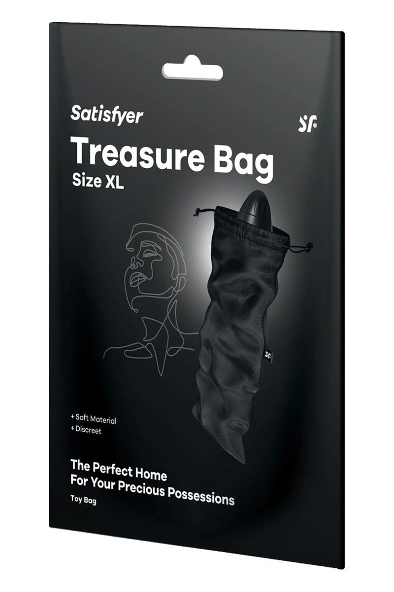 Saculet Depozitare Treasure Bag XL, Negru, Nr. 4, Erotic24.ro