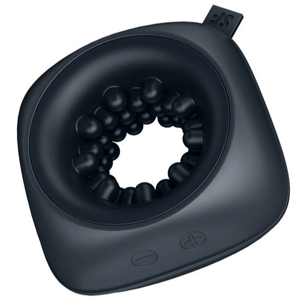 Masturbator Satisfyer Ring Stroker, 12 Moduri Vibratii, Silicon, IPX7, USB, Negru, Nr. 3, Erotic24.ro