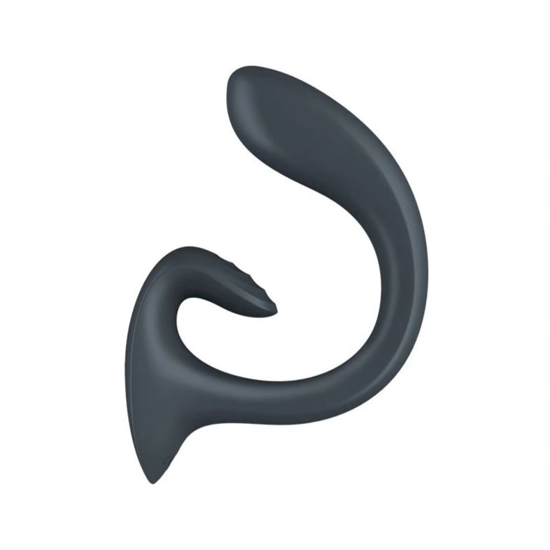 Vibrator Iepuras G for Goddess 1 Satisfyer, 12 Moduri Vibratii, Silicon, USB, Gri Inchis, 18.5 cm, #3, Erotic24.ro